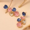 SOHI Women's Indigo Blue:Blush Pink The Lilypad Drop Earrings - 2 of 4