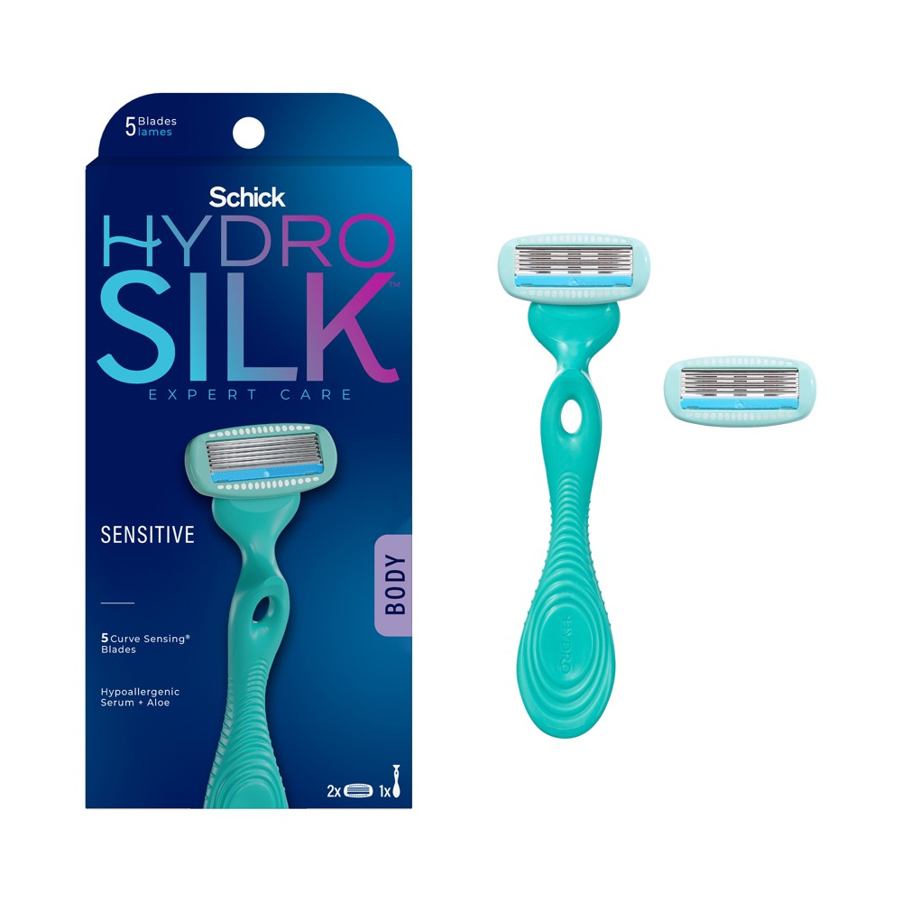 Schick Hydro Silk Sensitive Womens Razor - 1 Razor Handle & 2 Refills