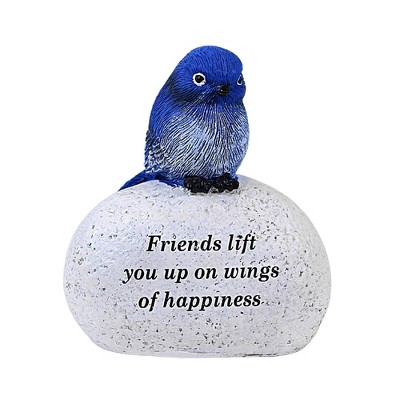 Roman 3.5 Inch Bluebird Of Happiness Keepsake Stone Message Bird Figurines