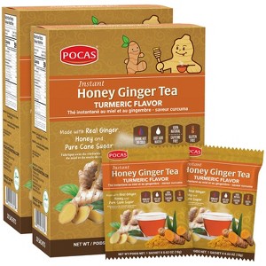 Pocas Honey Ginger Tea, Turmeric, 12.7 Ounce, 20 Bags(Pack of 2)Non-GMO,Non-Diary,Gluten Free,No Artificial & Colors,Honey Crystal,Real Ginger, Sachet - 1 of 4