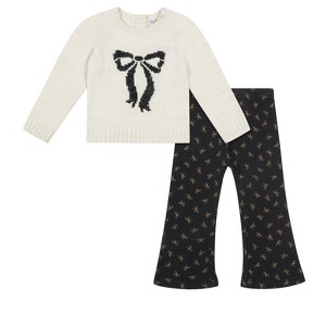 Nicole Miller Infant Girls Rib Knit Sweater Set - 1 of 2