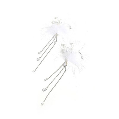 SOHI Women's Pearl White Party Cuff Earrings