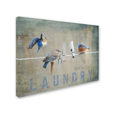 Trademark Fine Art - Jai Johnson 'Laundry Day Bluebirds' Canvas Art