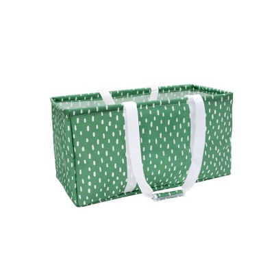 Soft Sided Scrunchable Laundry Basket Crisp Green Dash - Room Essentials™