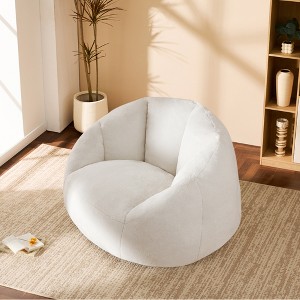 GYIIYUO 47" Giant Bean Bag Chair for Adults - Comfy Plush Round Shell Soft Accent Chair, Oversized Cozy Lounge Floor Sofa Reading Chair - 1 of 4