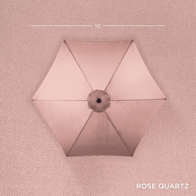 Rose Quartz 10ft Outdoor Steel Patio Umbrella with Crank and Tilt