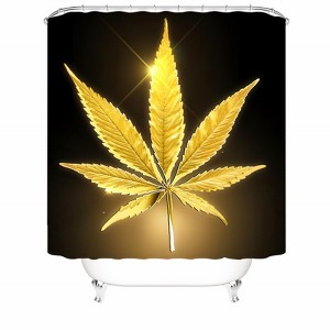 Golden Yellow Weeds Shower Curtains for Bathroom Waterproof Fabric Bath Curtain Durable Soft Stylish Bathroom Decor 72x72 Inch - 1 of 1