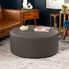 Jaxx Candler Round Couch Ottoman - Oversized Giant Coffee Table & Foot Rest - 4 of 4