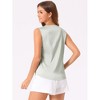 cheibear Women's V Neck Silk Satin Sleeveless Summer Top - 4 of 4