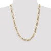 Black Bow Jewelry Men's 7.3mm, 14k Yellow Gold, Hollow Figaro Chain Necklace - 2 of 4