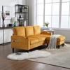 77.36'' Chenille L-Shaped 3-Seater Sectional Sofa with Storage Ottoman, Cup Holders, and Side Pockets - 3 of 4