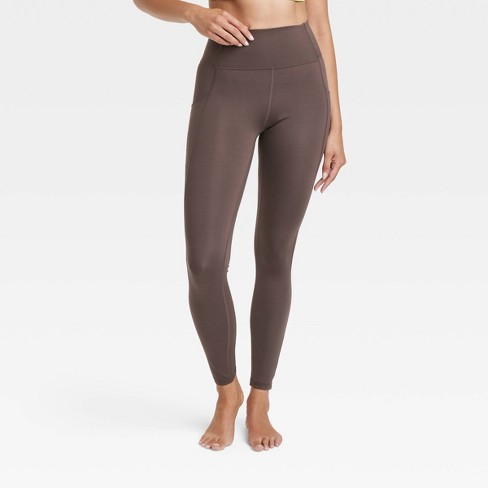 Women's Brushed Sculpt High-rise Pocketed Leggings 28 - All In Motion™  Espresso L : Target