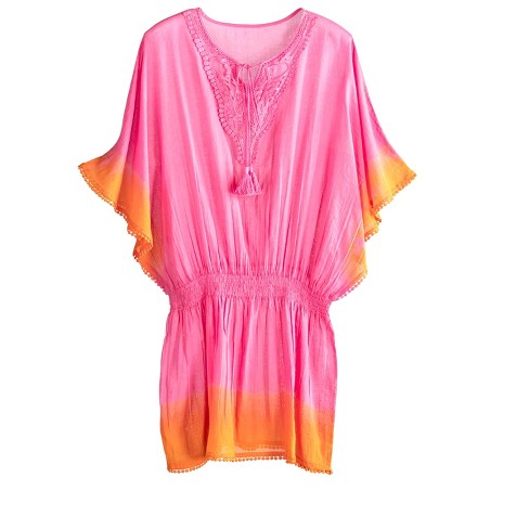 Shiraleah Pink And Orange Space Dye Swim Cover Up : Target