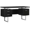 24" Black and Silver Computer Desk With Three Drawers - 4 of 4