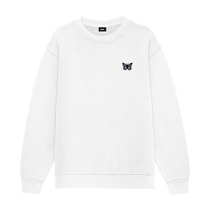 Dalix Butterfly Embroidery Relaxed Crewneck Sweatshirt Soft Fleece Fit Lounge Womens - 1 of 4