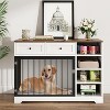 Garvee Large Dog Crate Furniture,47¡± Dog Crate with 2 Drawers and 4 Shelves,Heavy Duty Wooden Dog Crate,Decorative Dog Indoor Kennel Furniture,White - 2 of 4
