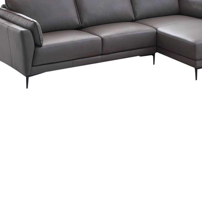 69&#34; Meka Sectional Sofa Anthracite Leather - Acme Furniture, 2 of 7