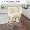 Arceso Bar Stools Set of 2, 26 Inch Swivel Counter Stools with Back, Faux Leather Upholstered Barstools, Solid Wood Legs with Footrest,  for Kitchen - 2 of 4