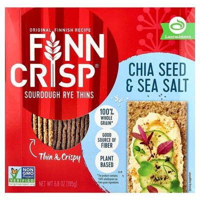 Finn Crisp, Sourdough Rye Thins, Chia Seed & Sea Salt, 6.8 oz