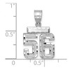 Black Bow Jewelry 14k White Gold, Varsity Collection, Small D/C Pendant, Number 56 - 2 of 3