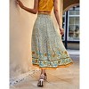 Womens Summer Skirts Elegant Floral Boho Flowy High Waist Casual Beach Skirt - 2 of 4