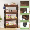 KTMBDW 4-Tier Retail Display Rack with Hooks, Tall Metal Snack Stand with Shelves, Chip & Concession Organizer for Store, Market, or Kitchen, Brown - 3 of 4