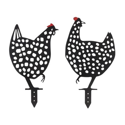 Melrose Metal Chicken Garden Stake (Set of 4)