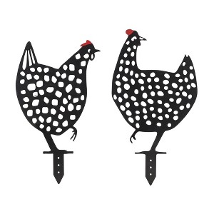 Melrose Metal Chicken Garden Stake (Set of 4) - 1 of 4