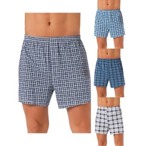 INSPIRE CHIC Men's 4 Pack Classic Plaid Printing Boxer Shorts - 1 of 4