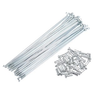 Unique Bargains 14G J Bend Bicycle Galvanized Spokes 36 Pcs - 1 of 4