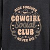 Women's - Instant Message - Cowgirl Social Club Lightweight French Terry Wide Neck Long Sleeve Graphic Shirt - 2 of 4