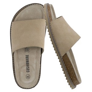 CUSHIONAIRE Ritual Women’s Slide Sandal – Suede Slip-On with Cork Footbed, Contoured Insole & Flexible Lightweight Outsole - 1 of 4