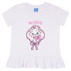 Disney Aristocats Little Girls Ruffle Hem T-Shirt and Biker Shorts 2-Piece Set - White, 4 - 3 of 4