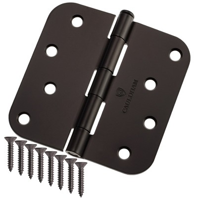 Cauldham Heavy-Duty 4" Interior Door Hinges with 5/8" Radius Corners - Oil Rubbed Bronze