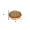 HomeRoots 12" Natural Round Bamboo Handmade Serving Tray - 3 of 4