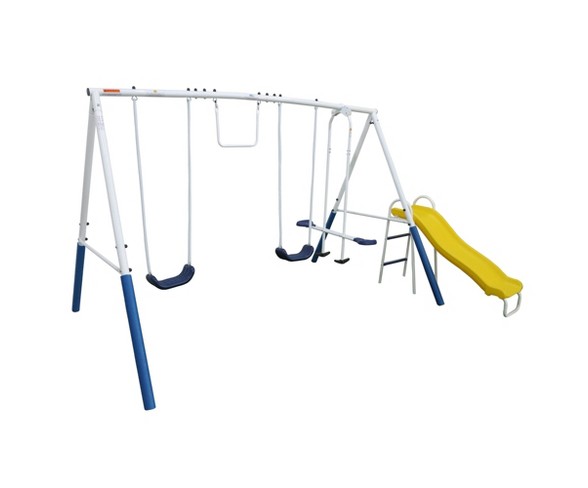 Xdp Recreation Blue Ridge Play Outdoor Backyard Playset Kids Swing Set W/ Slide