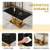 KTMBDW 63" Large Glass Dining Table for 4 6 8, Modern Rectangular Glass Top Kitchen Table with GoldenMetal Base for Dinner Kitchen Dining Room, Gold - 4 of 4