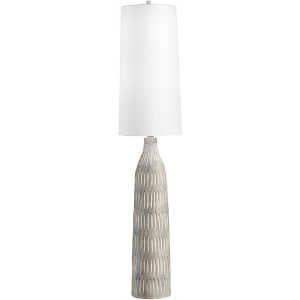 Possini Euro Design Scribe Modern Coastal 66 1/2" Tall Standing Floor Lamp Organic Foot Switch Gray Faux Wood Finish Living Room Bedroom House Reading - 1 of 4
