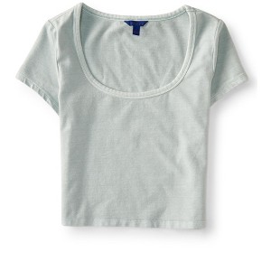 Aeropostale Womens Washed Bodycon Basic T-Shirt, Blue, Small - 1 of 1