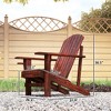 Oversized Adirondack Chair, Outdoor Fire Pit and Porch Seating, Classic Log Lounge w/ Built-in Cupholder - 3 of 4