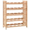 vidaXL Solid Walnut Wood Wine Rack - Freestanding 25-Bottle Holder, 5-Tier Storage, Elegant Shelving for Home Bar/Dining Area - 2 of 4