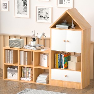 48.82"Versatile Children's Bookshelf with House-Shaped Design, Multi-Functional Storage for Books and Toys, White - 1 of 4
