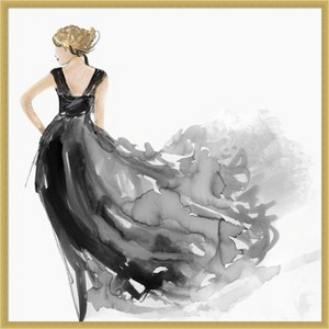 Amanti Art Woman in Black Dress I  by Aimee Wilson Wood Framed Wall Art Print - 1 of 4