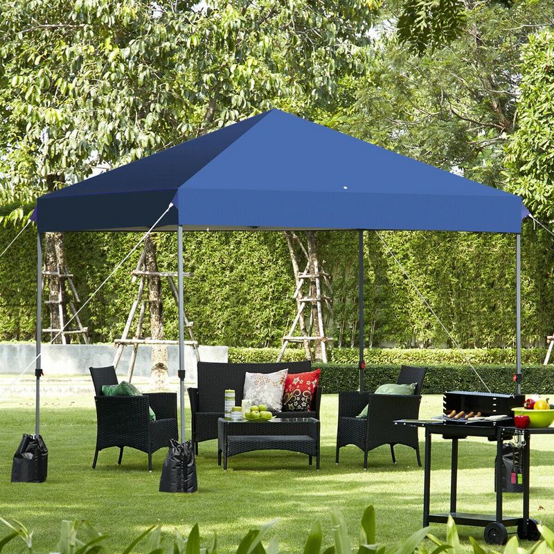 Costway 8x8 FT Pop up Canopy Tent Shelter Wheeled Carry Bag 4 Canopy Sand Bag, 4 of 11