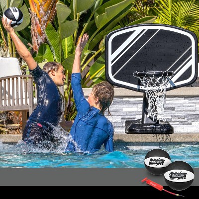 Black High Density Polyethylene Portable Poolside Basketball Hoop