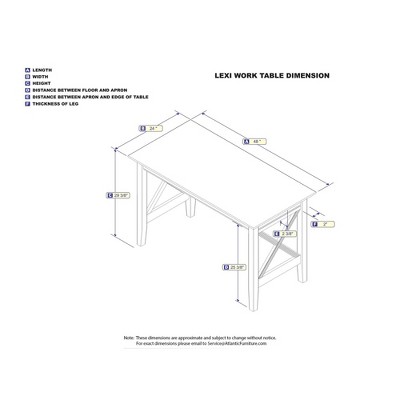 Lexi Walnut Solid Wood Writing Desk with USB Port