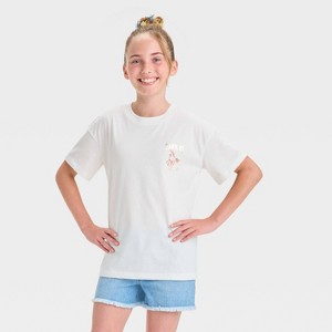 Girls' Short Sleeve Relaxed Oversized Graphic T-Shirt - Cat & Jack™ - 1 of 4