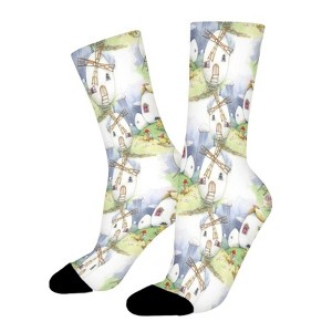 Chicken Eggs Easter House Life Is Better Women Printed Crew Socks Funny Funky Socks Soft Polyester Novelty Gifts for Artists Men - 1 of 1