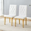 Vynxaria Set of 2 White Armless Dining Chairs with Vintage Design - 3 of 4
