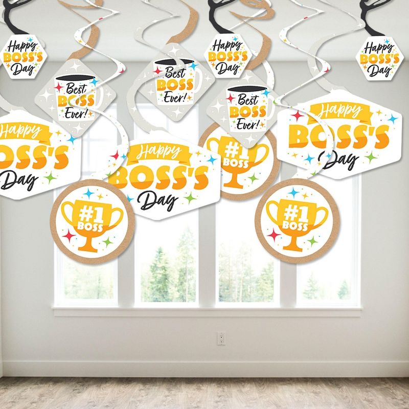 Big Dot of Happiness Happy Boss's Day - Best Boss Ever Hanging Decor - Party Decoration Swirls - Set of 40, 3 of 9